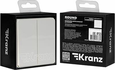 Kranz KR-78-0711-1 Выключатель ROUND 2 кл для жалюзи возвратный 10А с/у перламутр KRANZ