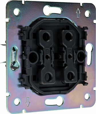 Kranz KR-78-0711-3 Выключатель ROUND 2 кл для жалюзи возвратный 10А с/у оникс KRANZ