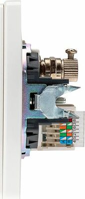 Kranz KR-78-0722-1 Розетка ROUND компьютерная RJ45 кат6 + TV с/у перламутр KRANZ