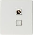 Kranz KR-78-0722-1 Розетка ROUND компьютерная RJ45 кат6 + TV с/у перламутр KRANZ