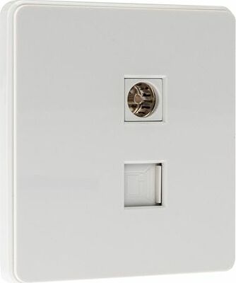 Kranz KR-78-0722-1 Розетка ROUND компьютерная RJ45 кат6 + TV с/у перламутр KRANZ
