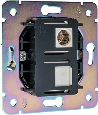 Kranz KR-78-0722-1 Розетка ROUND компьютерная RJ45 кат6 + TV с/у перламутр KRANZ