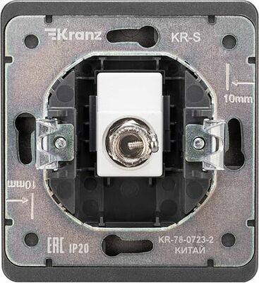 Kranz KR-78-0723-2 Розетка ROUND TV с/у титан KRANZ