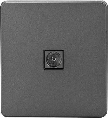 Kranz KR-78-0723-2 Розетка ROUND TV с/у титан KRANZ