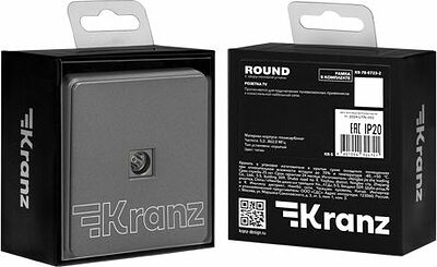 Kranz KR-78-0723-2 Розетка ROUND TV с/у титан KRANZ