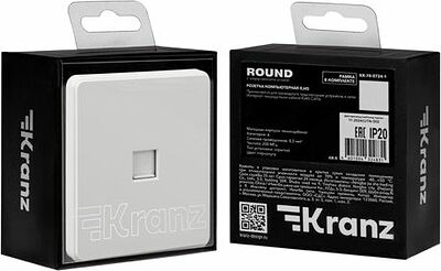 Kranz KR-78-0724-1 Розетка ROUND компьютерная RJ45 кат6 с/у перламутр KRANZ