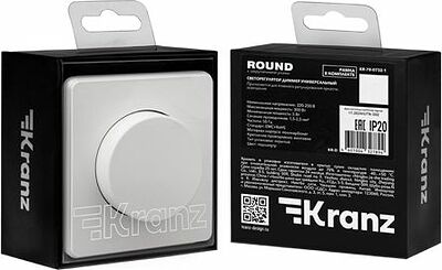 Kranz KR-78-0732-1 Светорегулятор ROUND (диммер) 300Вт с/у перламутр KRANZ