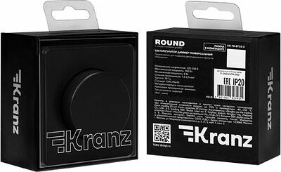 Kranz KR-78-0732-3 Светорегулятор ROUND (диммер) 300Вт с/у оникс KRANZ