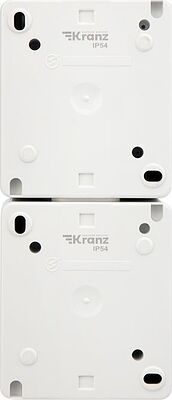 Kranz KR-78-0801 Блок вертикальный 2 розетки (керамика) INDUSTRIAL IP54 с/з, о/у, белый KRANZ