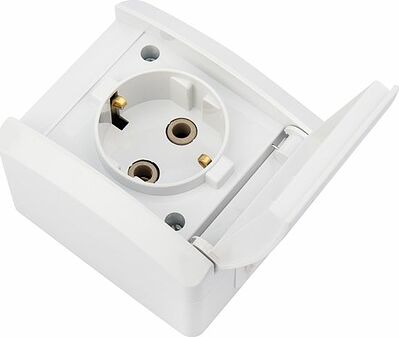 Kranz KR-78-0814 Розетка одноместная (керамика) INDUSTRIAL IP54 с/з, о/у, белая KRANZ