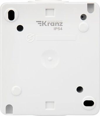Kranz KR-78-0814 Розетка одноместная (керамика) INDUSTRIAL IP54 с/з, о/у, белая KRANZ
