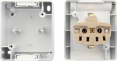 Kranz KR-78-0814 Розетка одноместная (керамика) INDUSTRIAL IP54 с/з, о/у, белая KRANZ
