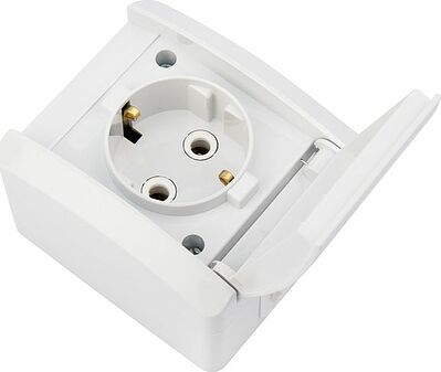 Kranz KR-78-0816 Розетка одноместная INDUSTRIAL IP54 с/з, о/у, белая KRANZ