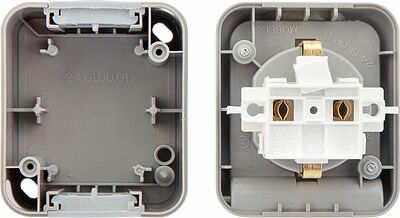 Kranz KR-78-0817 Розетка одноместная Mini OG IP54 с/з, о/у, серая KRANZ