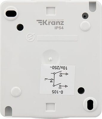 Kranz KR-78-0832 Выключатель двухклавишный INDUSTRIAL IP54 о/у, белый KRANZ