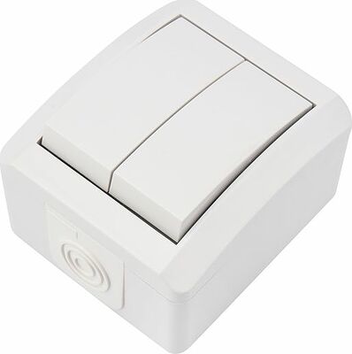 Kranz KR-78-0832 Выключатель двухклавишный INDUSTRIAL IP54 о/у, белый KRANZ