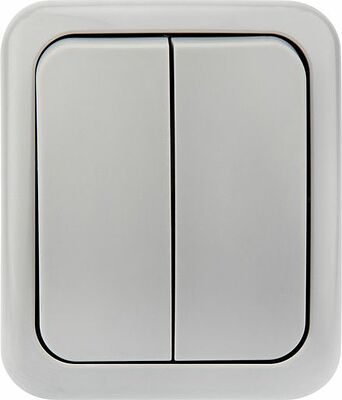 Kranz KR-78-0833 Выключатель двухклавишный Mini OG IP54 о/у, серый KRANZ