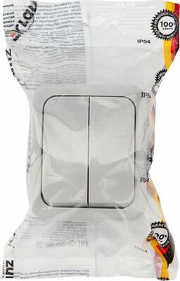 Kranz KR-78-0833 Выключатель двухклавишный Mini OG IP54 о/у, серый KRANZ