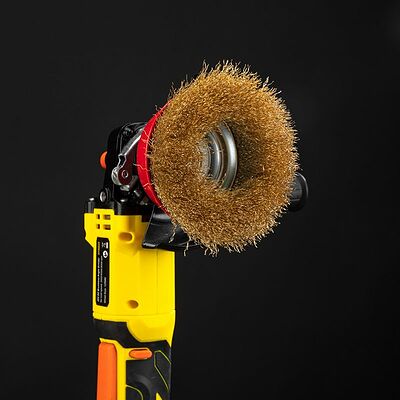 Kranz KR-91-1210 Щетка чашечная для УШМ, витая латунированная проволока, 125мм, М14 KRANZ