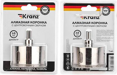 Kranz KR-92-0018 Коронка алмазная 68мм по керамограниту с центровочным сверлом KRANZ