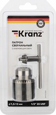 Kranz KR-92-0500 Патрон сверлильный с ключом для сверл 1,5-13,0мм 1/2-20UNF KRANZ