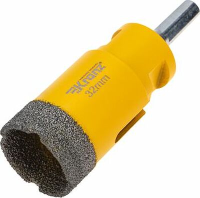 Kranz KR-92-1015 Коронка алмазная профессиональная по керамограниту и железобетону М14, вакуумное спекание, 32мм, для УШМ KRANZ