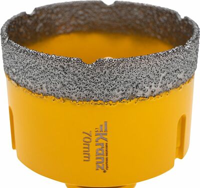 Kranz KR-92-1026 Коронка алмазная профессиональная по керамограниту и железобетону М14, вакуумное спекание, 70мм, для УШМ KRANZ
