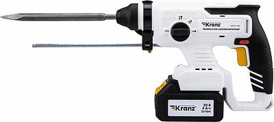 Kranz KR-PT-120 Перфоратор аккумуляторный, SDS-plus, 2,2Дж, 1х4Ач, в кейсе KRANZ