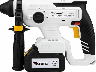 Kranz KR-PT-120 Перфоратор аккумуляторный, SDS-plus, 2,2Дж, 1х4Ач, в кейсе KRANZ