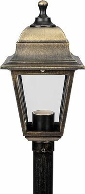 LAMPER 602-300 Светильник садово-парковый НТУ 04-60-002 У1 quot;Оскар 4 quot;, столб, черный под бронзу, стекло прозрачное, четырехгранный, под лампу Е27 LAMPER