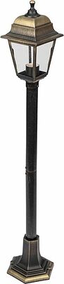 LAMPER 602-300 Светильник садово-парковый НТУ 04-60-002 У1 quot;Оскар 4 quot;, столб, черный под бронзу, стекло прозрачное, четырехгранный, под лампу Е27 LAMPER