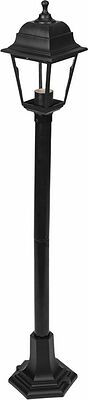 LAMPER 602-301 Светильник садово-парковый НТУ 04-60-002 У1 quot;Оскар 4 quot;, столб, черный, стекло прозрачное, четырехгранный, под лампу Е27 LAMPER