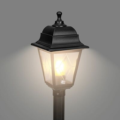LAMPER 602-303 Светильник садово-парковый НТУ 04-60-002 У1 quot;Оскар 4 quot;, столб, черный, пластик (рельеф ромб), четырехгранный, под лампу Е27 LAMPER