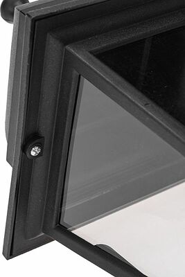 LAMPER 602-305 Светильник садово-парковый НБУ 04-60-001 У1 quot;Леда quot;, настенный, черный, стекло прозрачное, четырехгранный, под лампу Е27 LAMPER