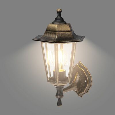 LAMPER 602-306 Светильник садово-парковый НБУ 06-60-001 У1 quot;Леда 1 quot;, настенный, черный под бронзу, стекло прозрачное, шестигранный, под лампу Е27 LAMPER