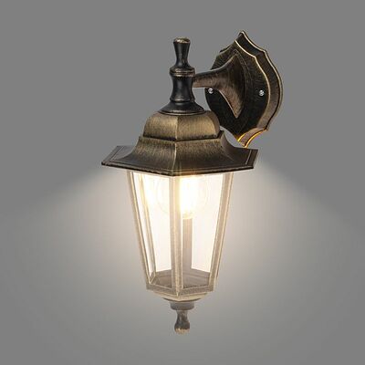LAMPER 602-306 Светильник садово-парковый НБУ 06-60-001 У1 quot;Леда 1 quot;, настенный, черный под бронзу, стекло прозрачное, шестигранный, под лампу Е27 LAMPER