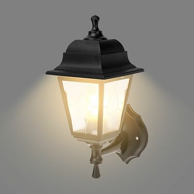 LAMPER 602-307 Светильник садово-парковый НБУ 04-60-001 У1 quot;Леда quot;, настенный, черный, пластик (рельеф ромб), четырехгранный, под лампу Е27 LAMPER