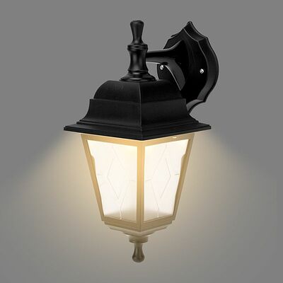 LAMPER 602-307 Светильник садово-парковый НБУ 04-60-001 У1 quot;Леда quot;, настенный, черный, пластик (рельеф ромб), четырехгранный, под лампу Е27 LAMPER