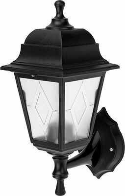 LAMPER 602-307 Светильник садово-парковый НБУ 04-60-001 У1 quot;Леда quot;, настенный, черный, пластик (рельеф ромб), четырехгранный, под лампу Е27 LAMPER