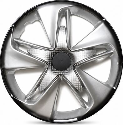 Lion LW1520 Super Astra колпак колёсный R15, серебристо-чёрный карбон
