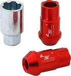LS Гайка M12x1,5 (44) внешний спец алюминиевая red 20+1 ключ (КИТАЙ) AL116 OGS154066