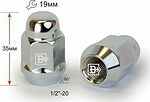 Matrix 401442 Cr гайка 1/2″-20 UNF, 35 мм, CH19, конус 60°, хром