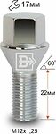 Matrix C17B22 Cr 172086 болт M12×1,25×22, CH17, конус 60° с выступом, хром