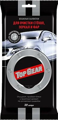 Top Gear 48038 влажные салфетки для стёкол, зеркал и фар, 20×16 см, 30 шт.