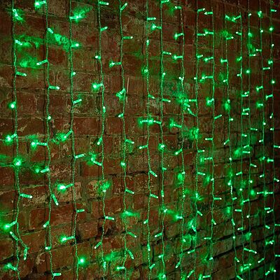 NEON-NIGHT 235-304-6 Гирлянда светодиодная Занавес 2х1,5м 192 LED ЗЕЛЕНЫЙ прозрачный ПВХ IP65 постоянное свечение 230В блок в комплекте NEON-NIGHT