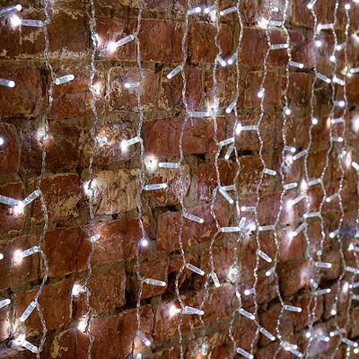 NEON-NIGHT 235-305 Гирлянда светодиодная Занавес 2х1,5м 300 LED БЕЛЫЙ прозрачный ПВХ IP65 постоянное свечение 230В блок в комплекте NEON-NIGHT