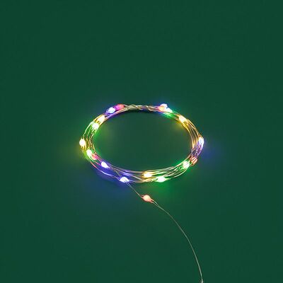NEON-NIGHT 302-009 Гирлянда светодиодная Роса с крупными каплями 2м, 20LED, МУЛЬТИКОЛОР, IP20, тонкий батарейный блок, 2хCR2032 в комплекте NEON-NIGHT