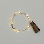 NEON-NIGHT 302-026 Гирлянда светодиодная Роса с пробкой 2м, 20LED, ТЕПЛЫЙ БЕЛЫЙ, IP20, 3хLR44 в комплекте NEON-NIGHT