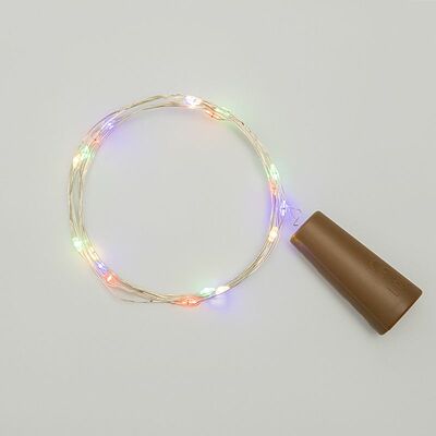 NEON-NIGHT 302-029 Гирлянда светодиодная Роса с пробкой 2м, 20LED,МУЛЬТИКОЛОР, IP20, 3хLR44 в комплекте NEON-NIGHT