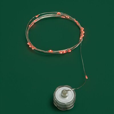 NEON-NIGHT 303-002 Гирлянда светодиодная Роса 2м, 20LED, КРАСНЫЙ, IP20, 2хCR2032 в комплекте NEON-NIGHT